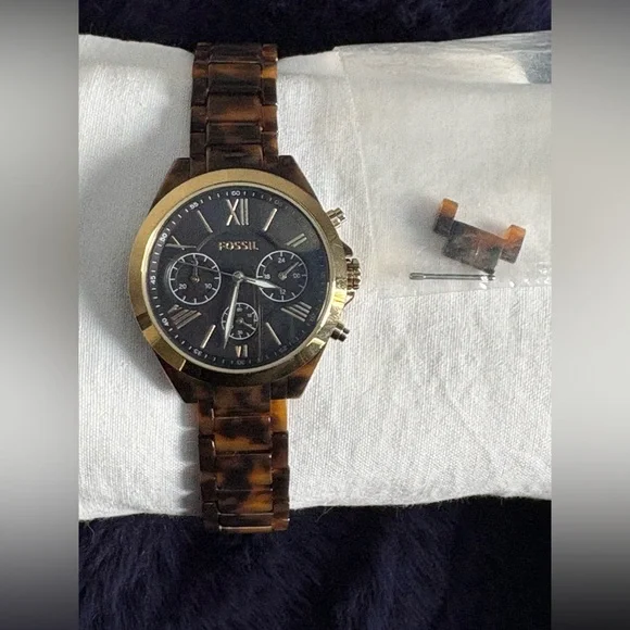 Fossil Tortoise and Gold Chronograph Watch - Picture 2 of 7